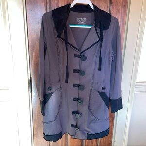 Buddha knee length jacket cotton blend spandex￼medium